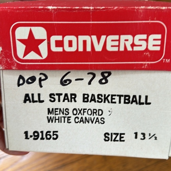 Vintage Converse All stars USA Made 1978 Oxford Basketball White Canvas 13.5. - Picture 11 of 15